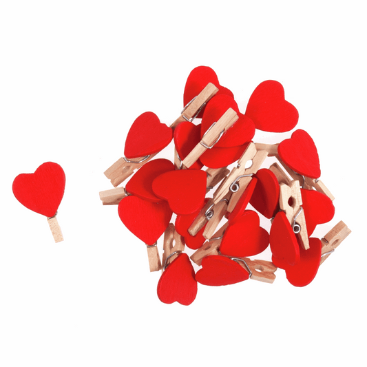Trimits Wooden Red Heart Pegs - Pack of 20