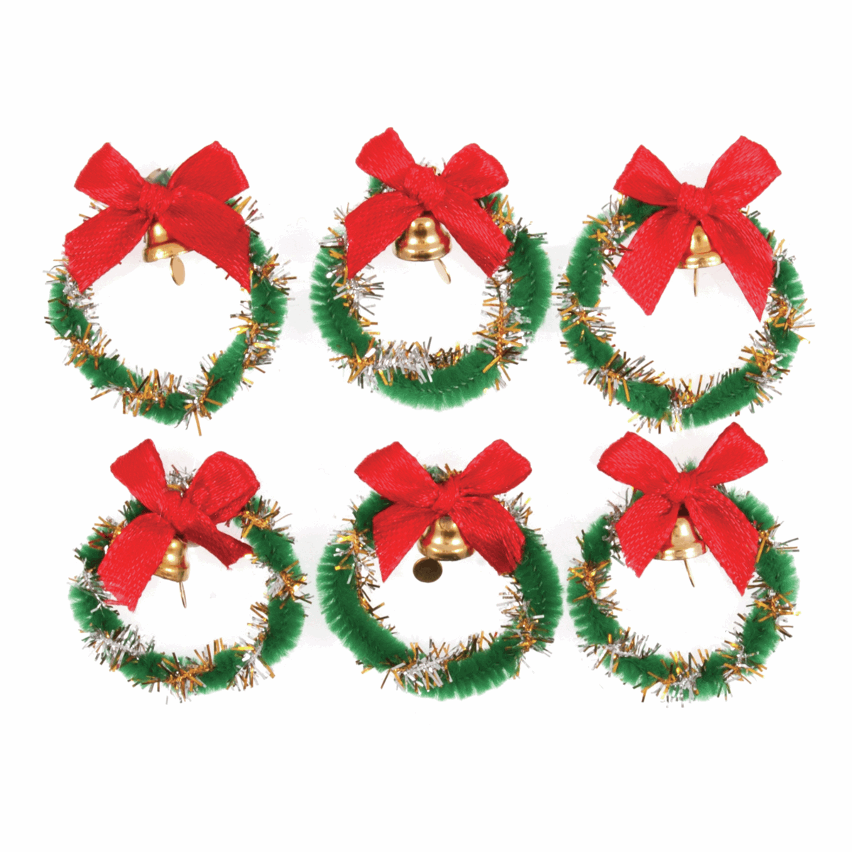 Trimits Craft Embellishments - Christmas Wreath with Bells (Pack of 6)