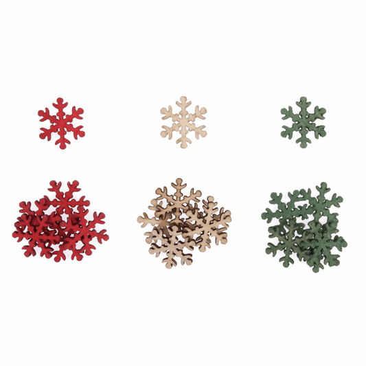 Trimits Craft Embellishments - Small Wooden Snowflakes (Pack of 18)