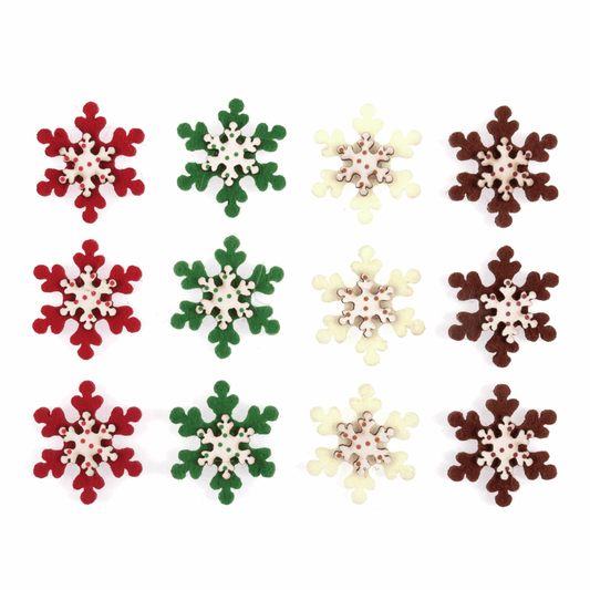 Trimits Craft Embellishments - Felt Snowflake Stickers (Pack of 12)