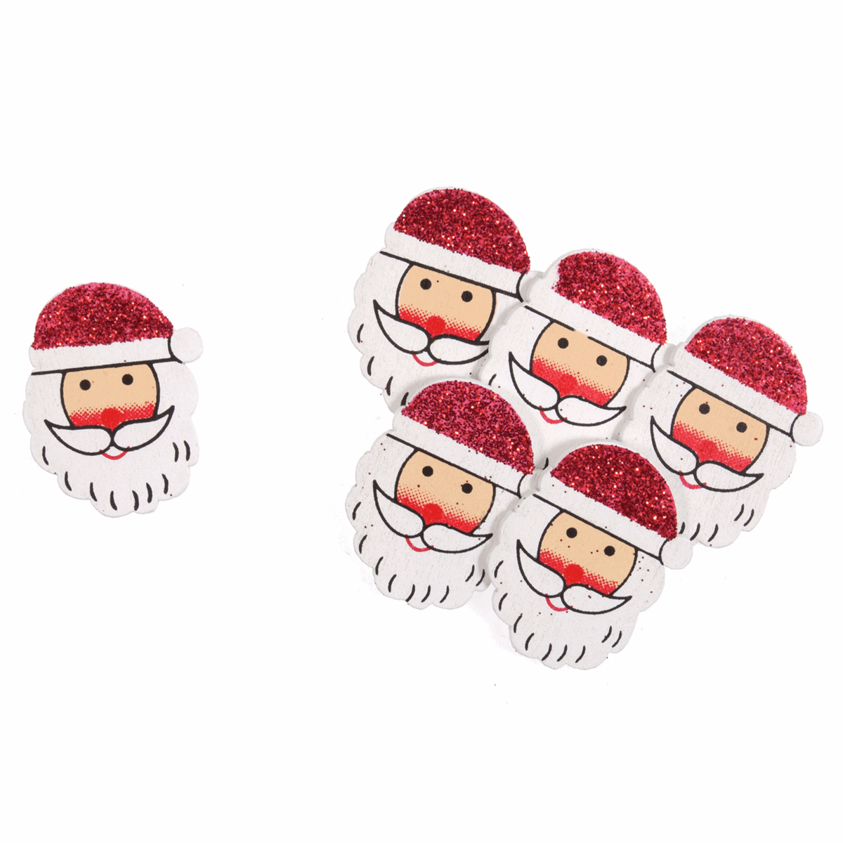 Trimits Craft Embellishments - Glitter Santas (Pack of 6)