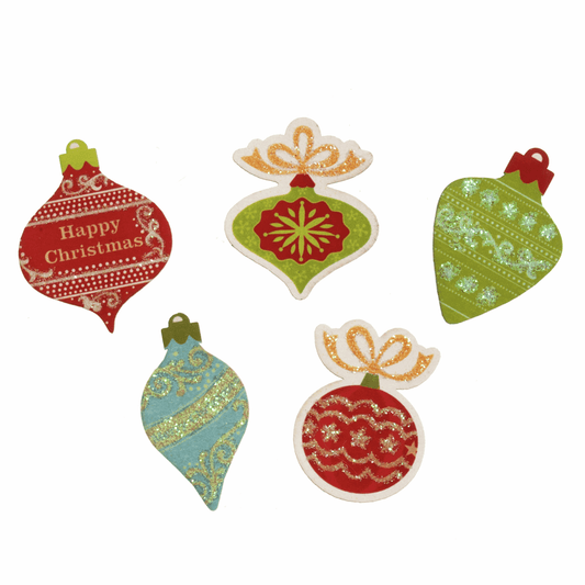 Trimits Craft Embellishments - Glitter Christmas Baubles (Pack of 5)