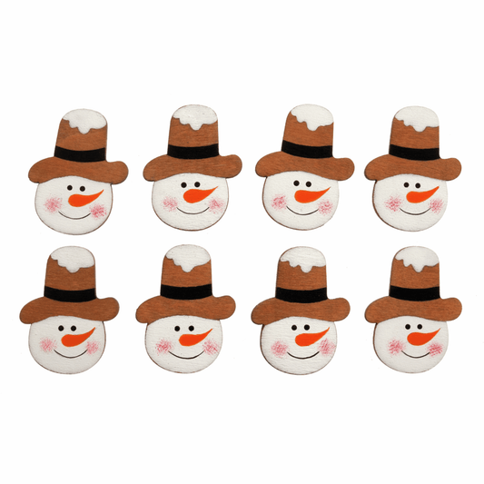 Trimits Craft Embellishments - Wooden Snowmen Heads (Pack of 10)