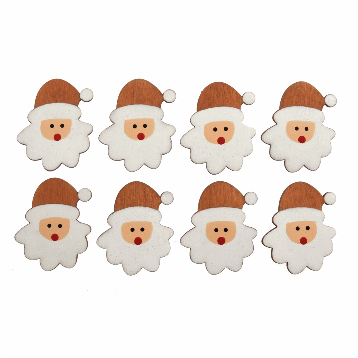 Trimits Craft Embellishments - Wooden Santa Heads (Pack of 10)