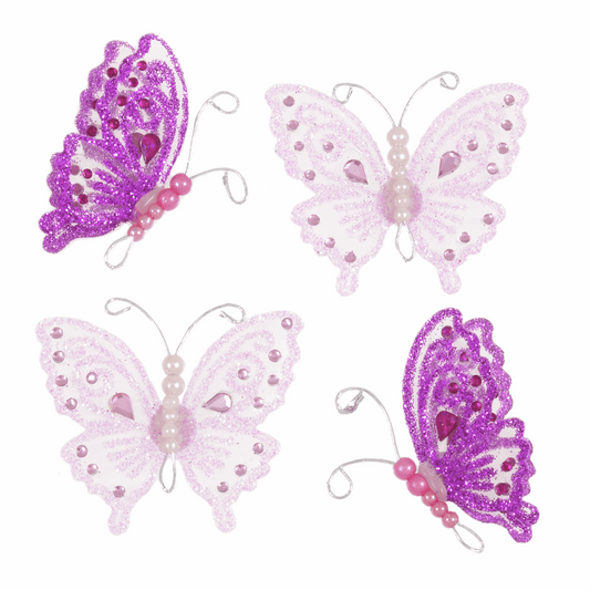 Trimits Craft Embellishments - Pink Jewel Butterflies (Pack of 4)