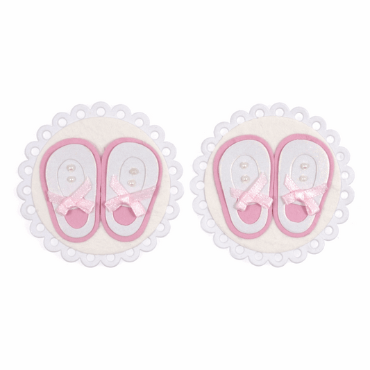 Trimits Craft Embellishments - Pink Baby Booties (Pack of 2)