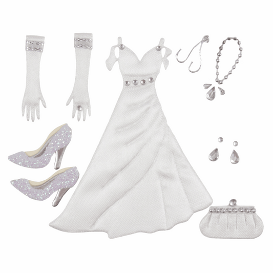 Trimits Craft Embellishments - White Wedding Dress with Accessories (Pack of 8)