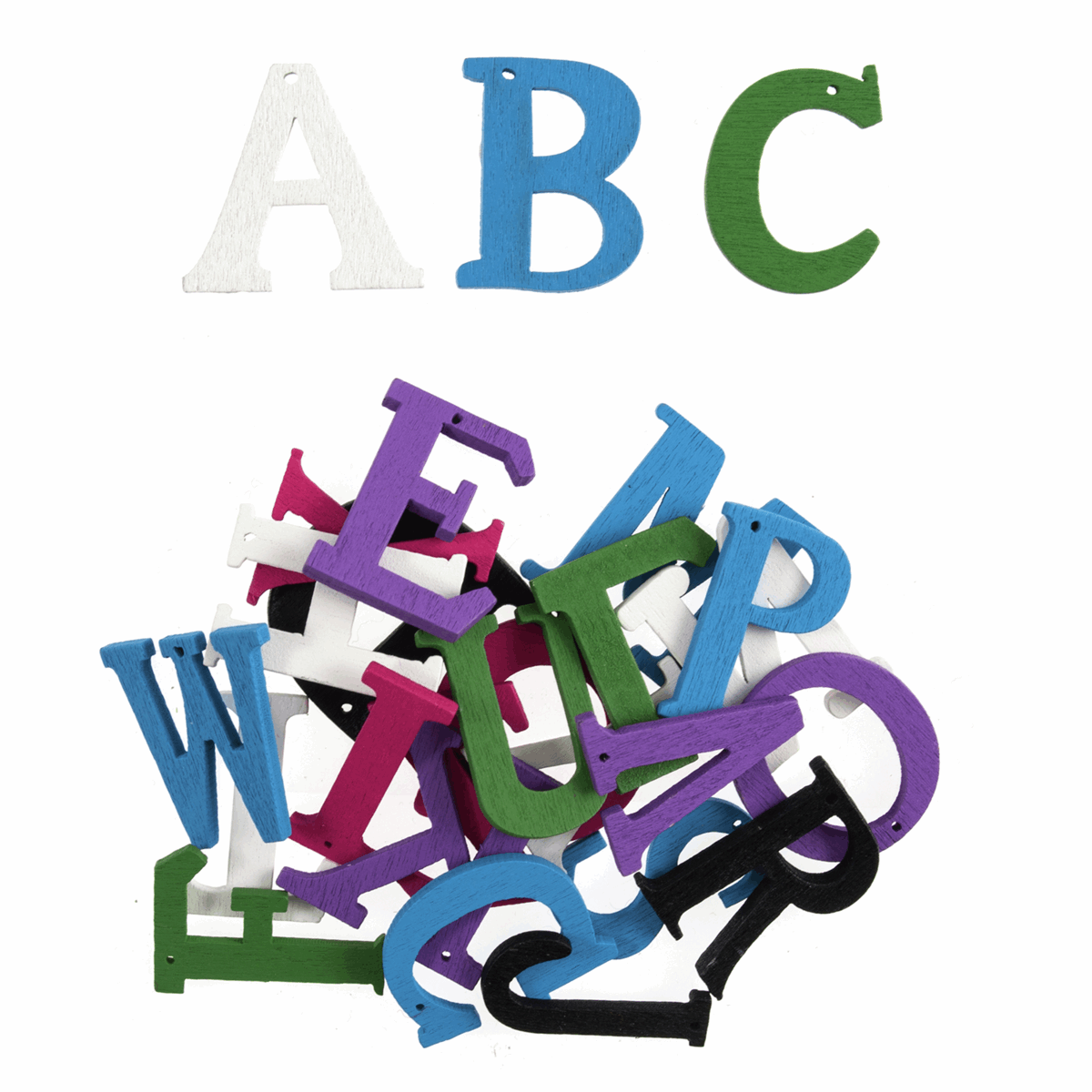 Trimits Multi Coloured Wooden Alphabet Letters - Pack of 24