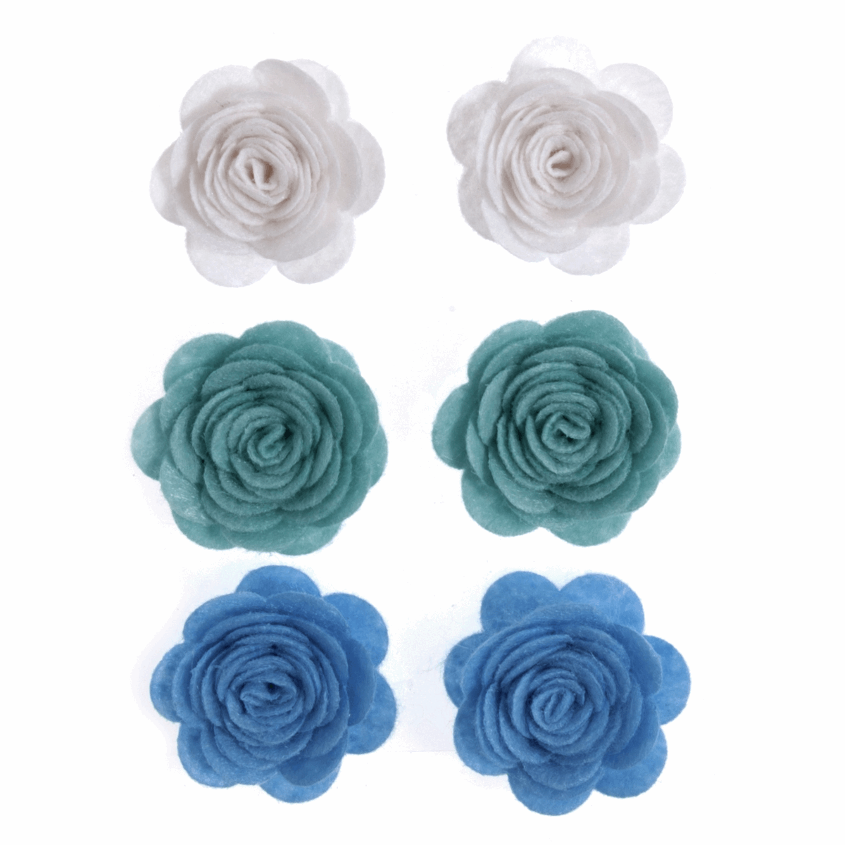 Trimits Stick On Open Rose - Blues (Pack of 6)