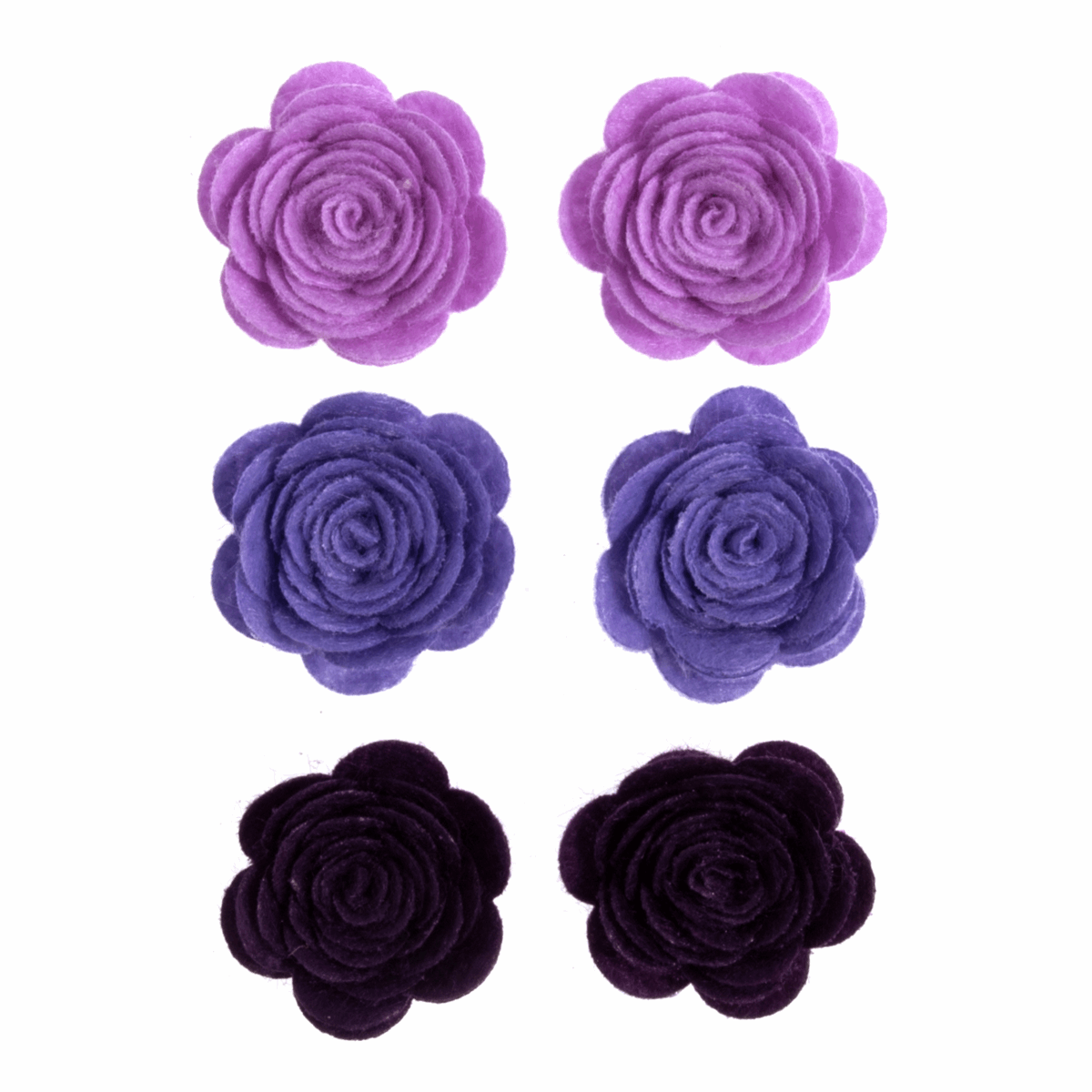 Trimits Stick On Open Rose - Purples (Pack of 6)