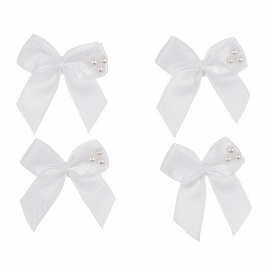 Trimits White Bows with Beads (Pack of 4)