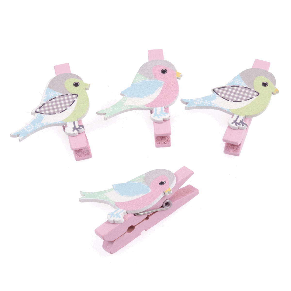 Trimits Wooden Bird Pegs - Pack of 4