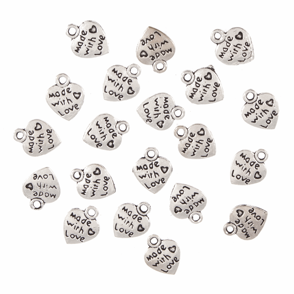 Trimits Metal Made with Love Hearts (Pack of 15)