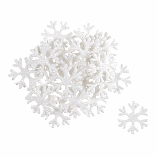 Trimits White Glitter Foam Snowflakes (Pack of 60)