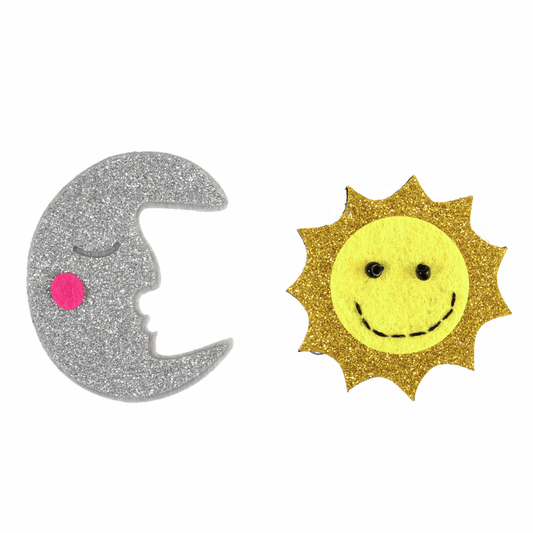 Trimits Craft Embellishments - Felt Sun & Moon (Pack of 2)