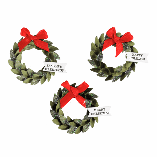 Trimits Craft Embellishments - Christmas Wreaths (Pack of 3)