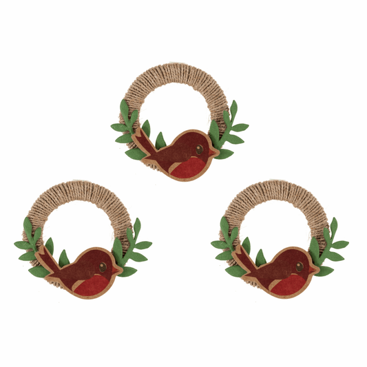 Trimits Craft Embellishments - Robin Jute Wreaths (Pack of 3)