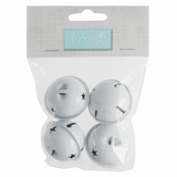 White Star Jingle Bells - 40mm (Pack of 4)