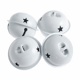 White Star Jingle Bells - 40mm (Pack of 4)