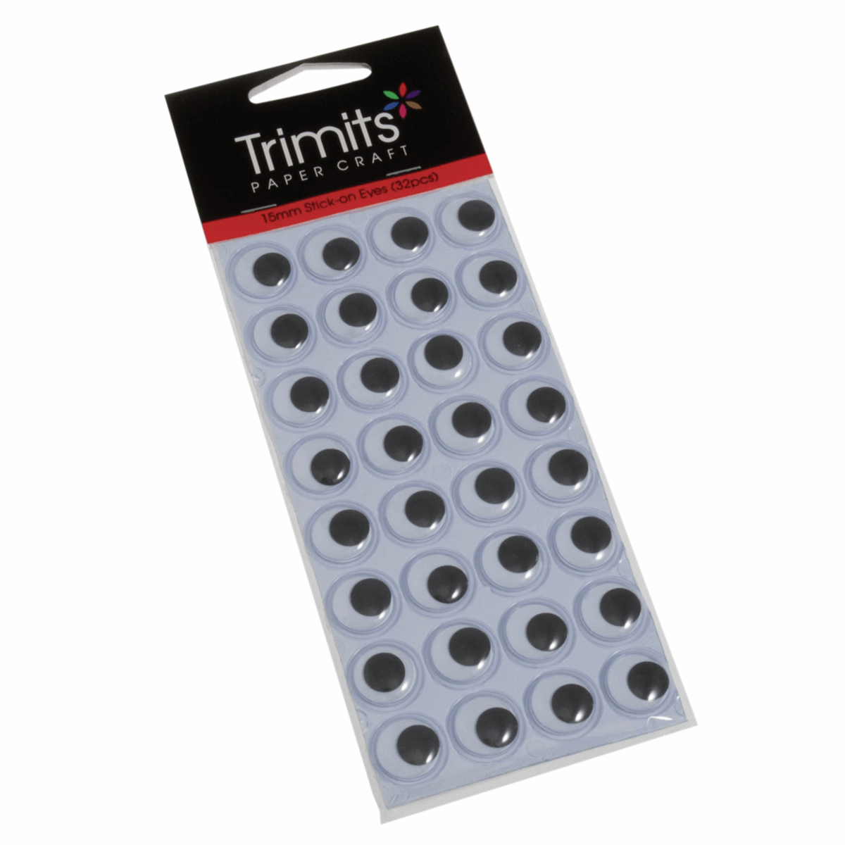 Trimits Stick-On Toy Eyes - Googly 15mm (Pack of 32)