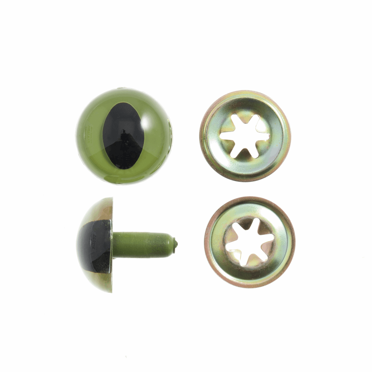Trimits Toy Eyes - Cats Green 12mm (Pack of 6)