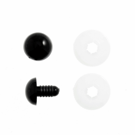 Trimits Toy Eyes - Solid Black 12mm (Pack of 6)