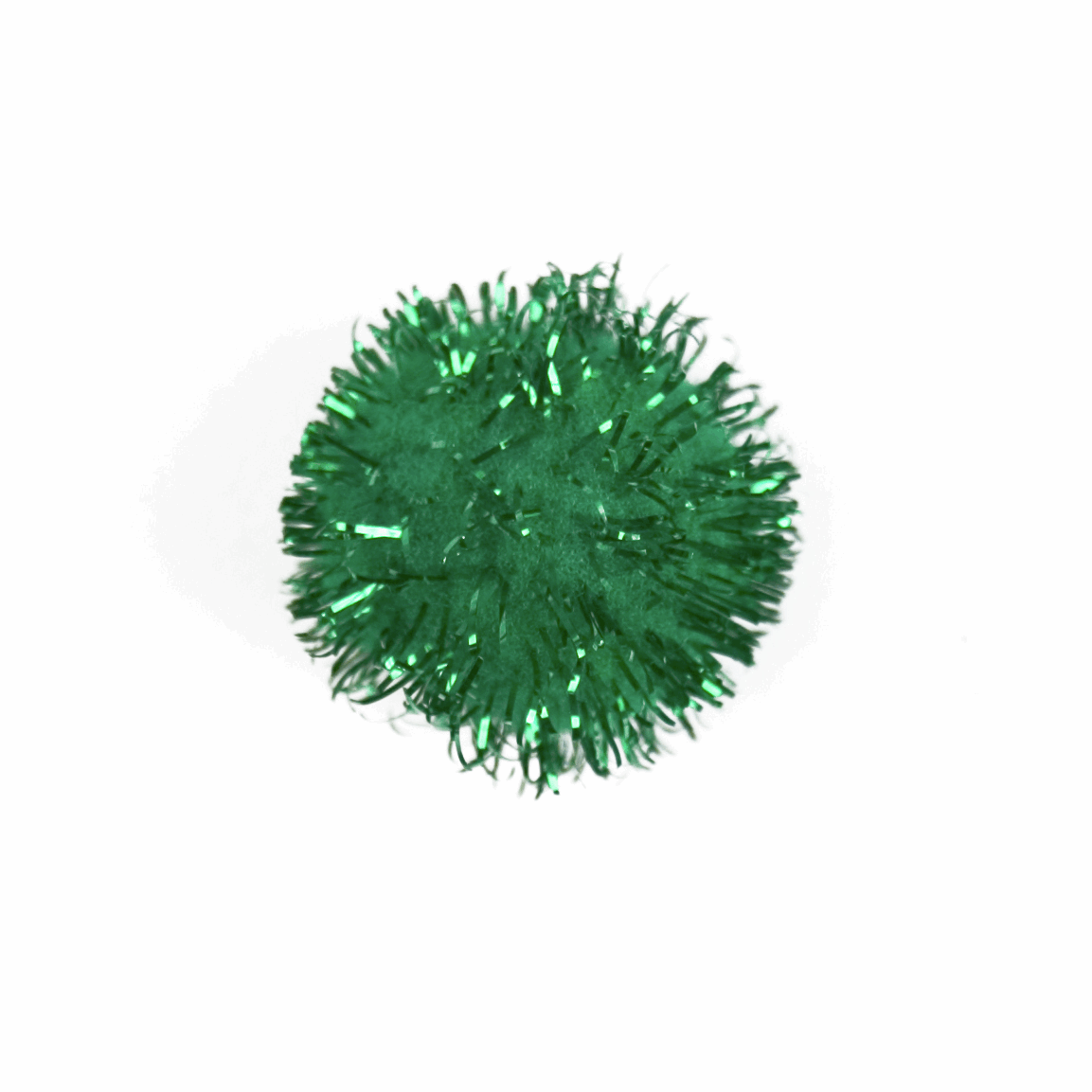 Trimits Green Glitter Pom Poms - 2.5cm / 1inch (Pack of 8)