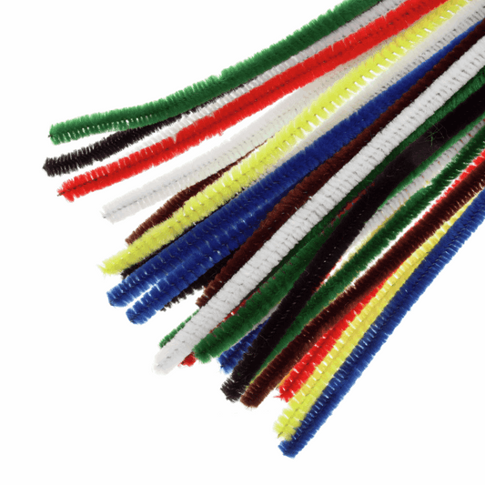 Multi Coloured Pipe Cleaners - 30cm x 6mm (Pack of 30)