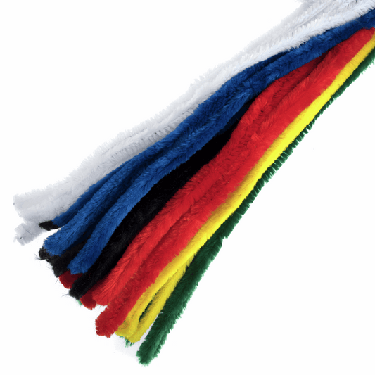 Multi Coloured Pipe Cleaners - 30cm x 12mm (Pack of 15)
