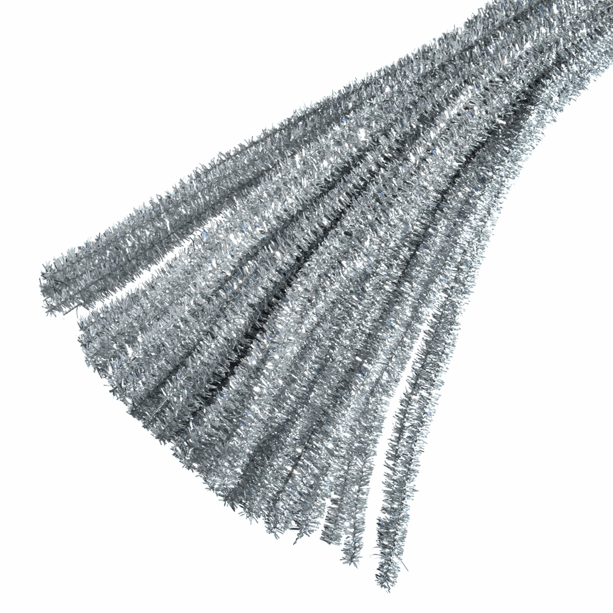 Trimits Silver Glitter Chenilles - 30cm x 6mm (20 Pieces)