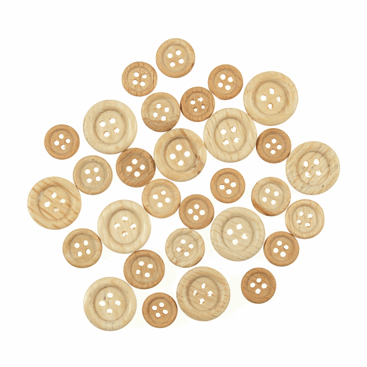 Trimits Assorted Wooden Buttons (Pack of 30)