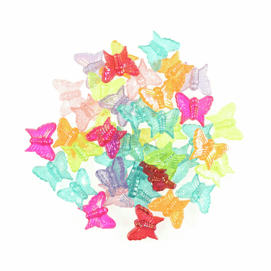 Trimits Assorted Plastic Butterfly Beads - 15g