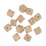 Macrame Geo Cut Centre Hole Wooden Beads x 50 - 30mm