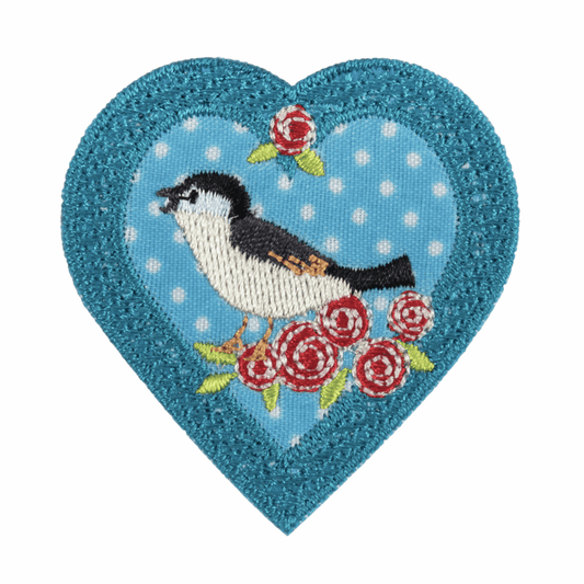 Trimits Iron-On/Sew On Motif Patch - Bird in Heart
