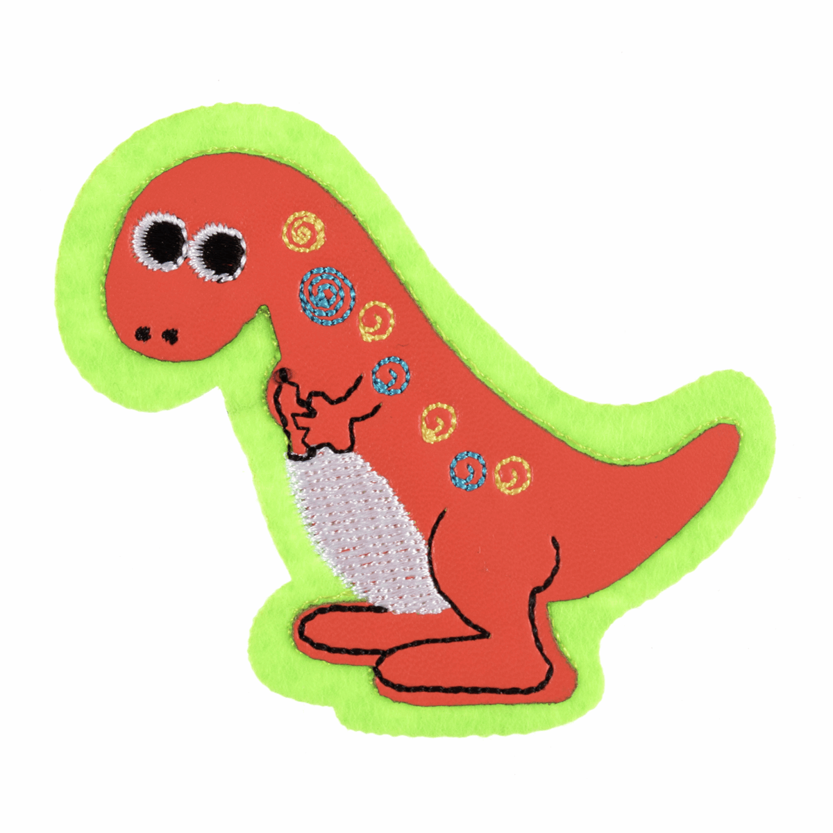 Iron-On/Sew On Motif Patch - Orange Dinosaur