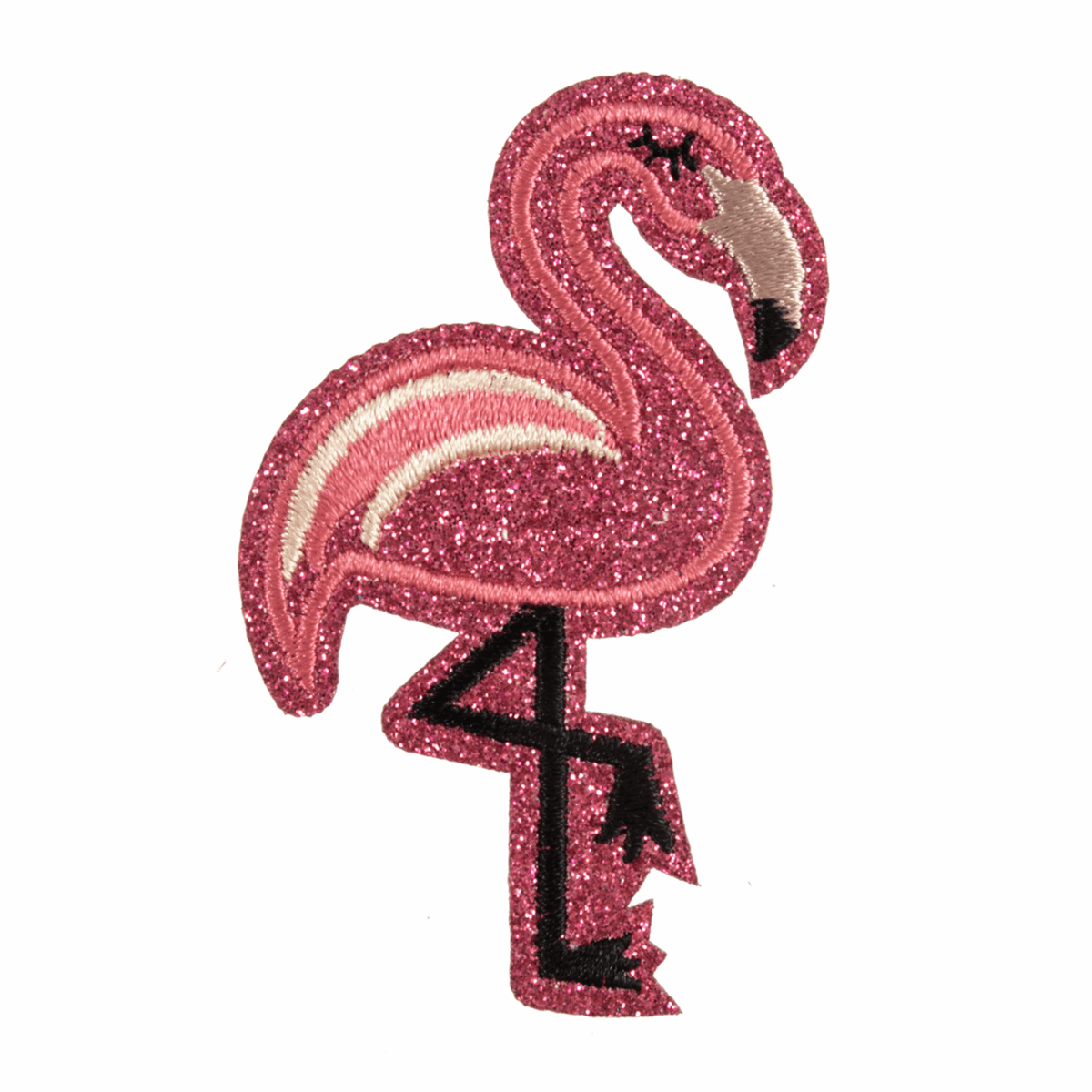 Iron-On/Sew On Motif Patch - Glitter Flamingo