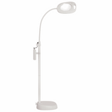 PURElite 3-in-1 Magnifying Floor, table and clip-on Lamp (2x magnification) - Mains or battery powered, 21 leds