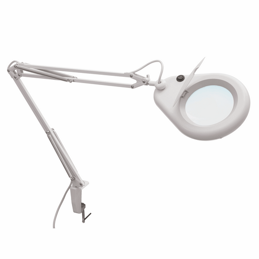 PURElite Circular Magnifying Lamp with Natural Daylight LED - with secure metal table clamp