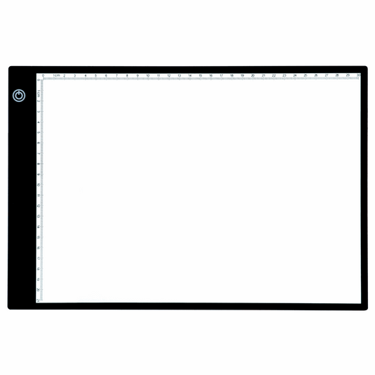 PURElite A4 Ultrathin Led Light Box with Natural Daylight dimmable LEDs - Features ruler border, USB, battery or mains powered