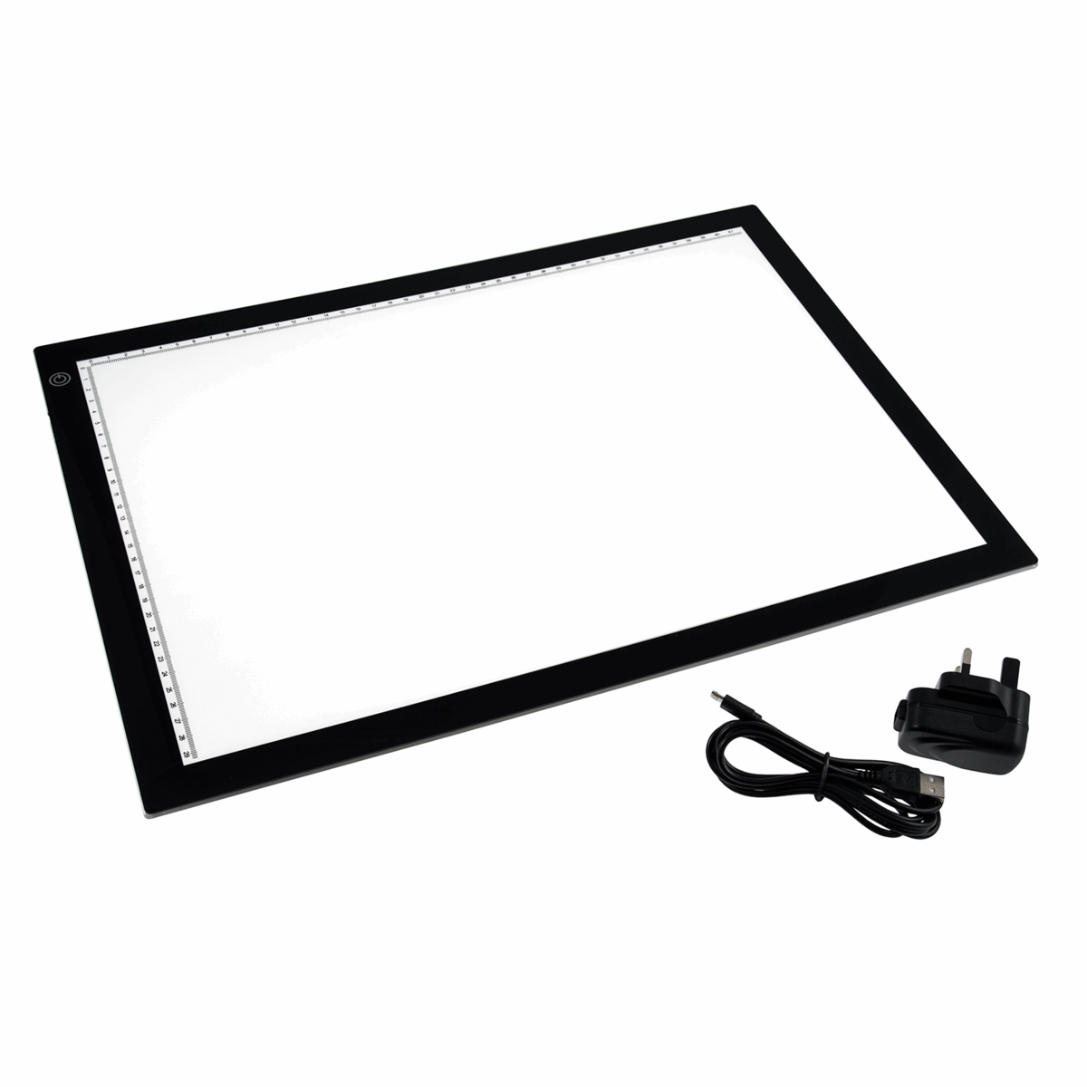 PURElite A3 Ultrathin Led Light Box with Natural Daylight dimmable LEDs - Features ruler border, USB, battery or mains powered