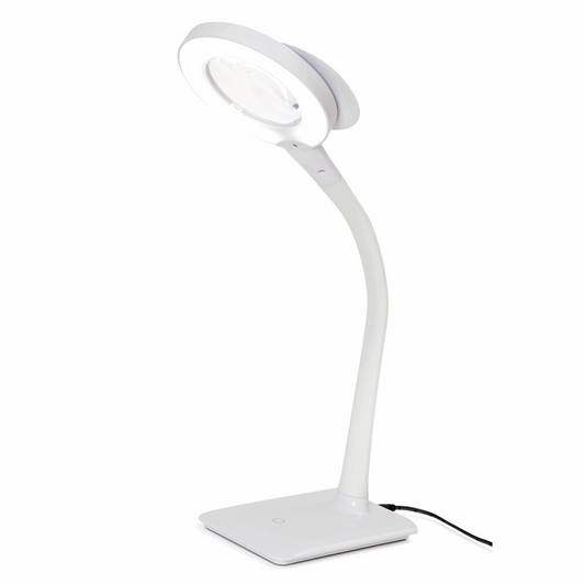 PURElite Magnifying Desk Lamp - Flexible arm with 3x and 5x magnification (mains powered)