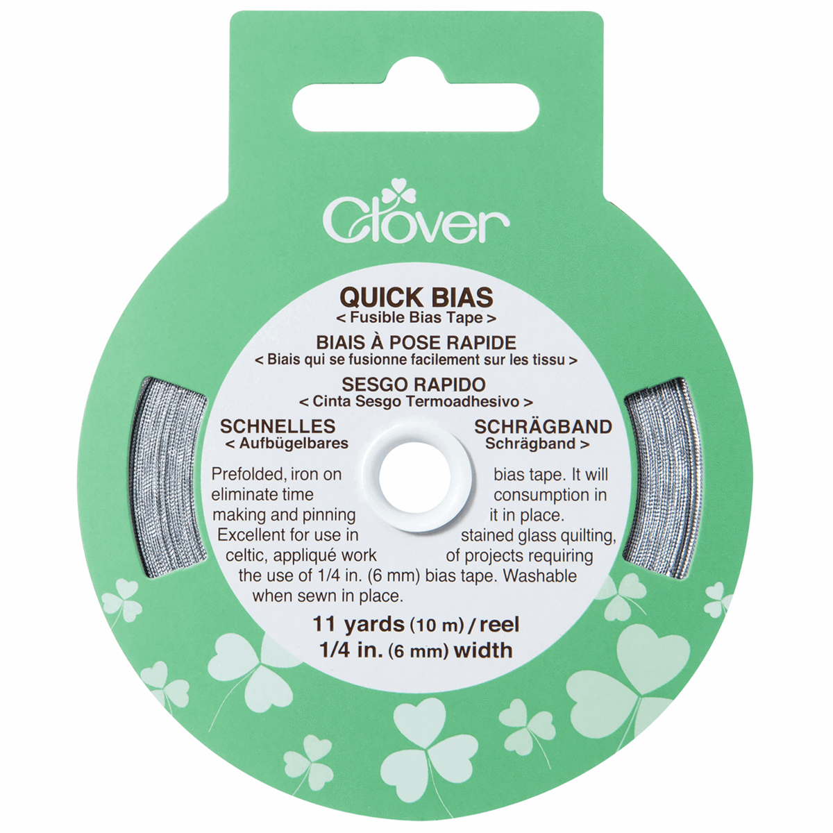 Clover Silver Quick Bias Tape - 6mm x 10m