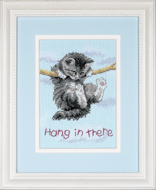 Mini Counted Cross Stitch - Hang on Kitty