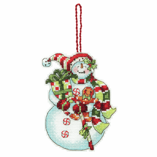 Counted Cross Stitch Ornament Kit - Snowman with Sweets