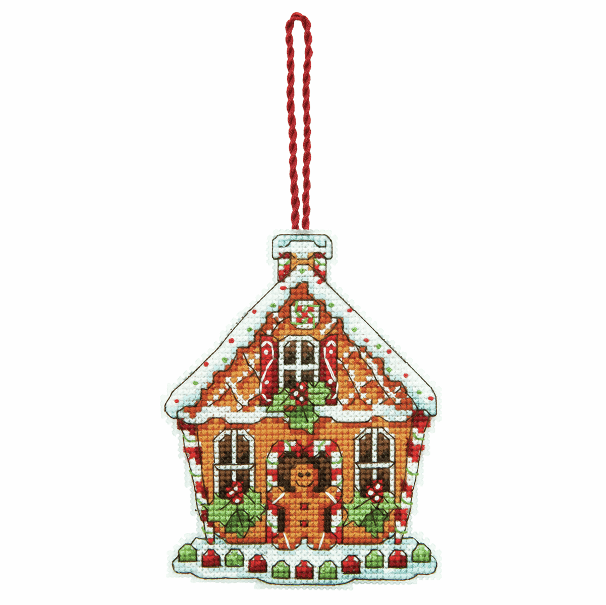 Counted Cross Stitch Ornament Kit - Gingerbread House