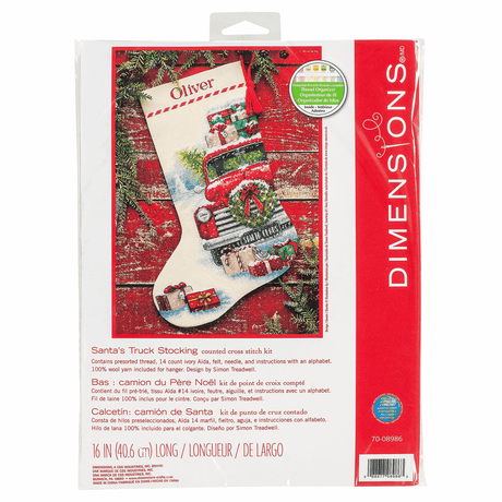 Counted Cross Stitch Stocking Kit - Santas Truck