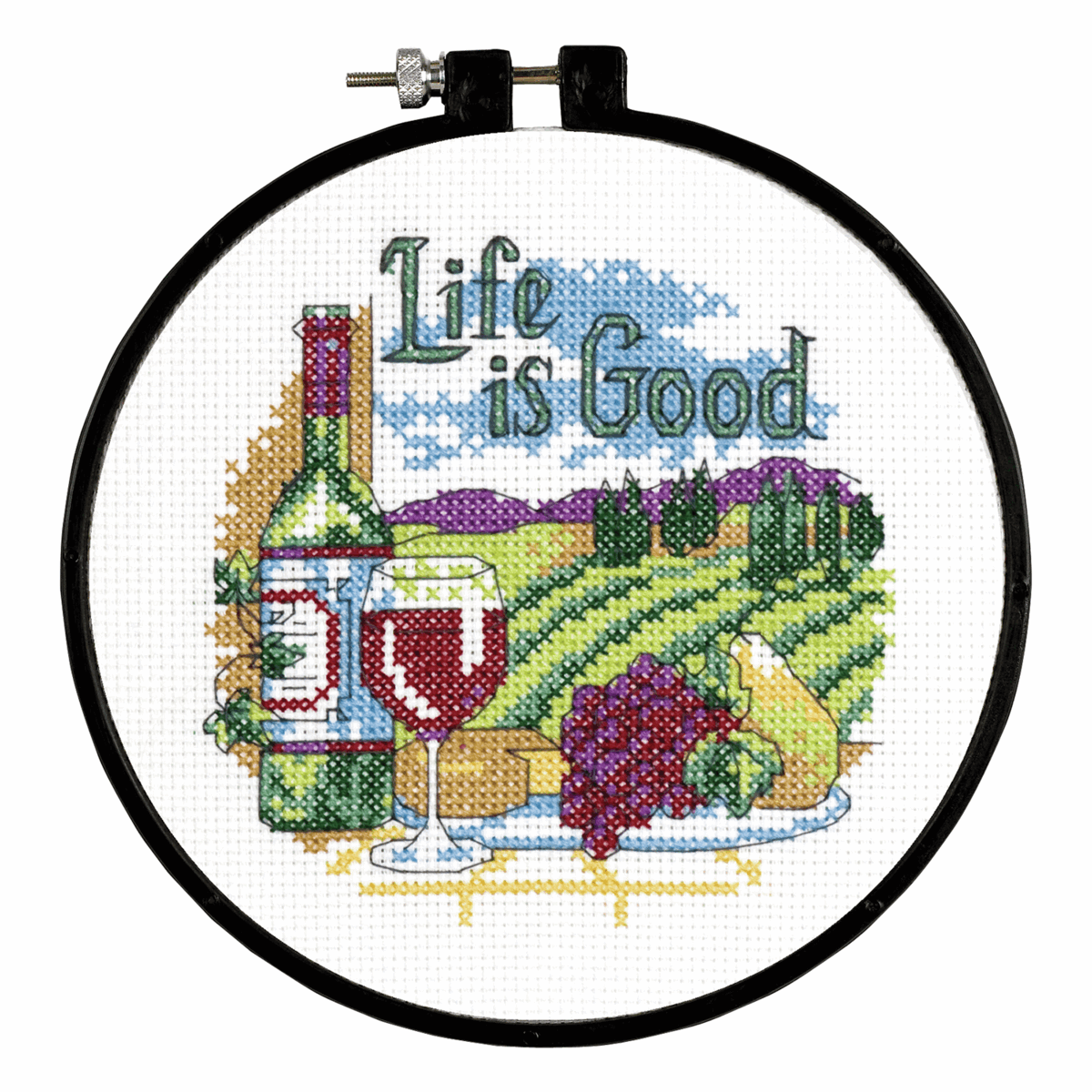 Learn-a-Craft Counted Cross Stitch with Hoop - Life is Good (6inch)