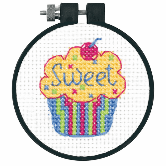Learn-a-Craft Counted Cross Stitch with Hoop - Cupcake (3inch)
