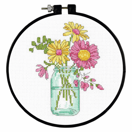 Learn-a-Craft Counted Cross Stitch with Hoop - Summer Flowers (6inch)