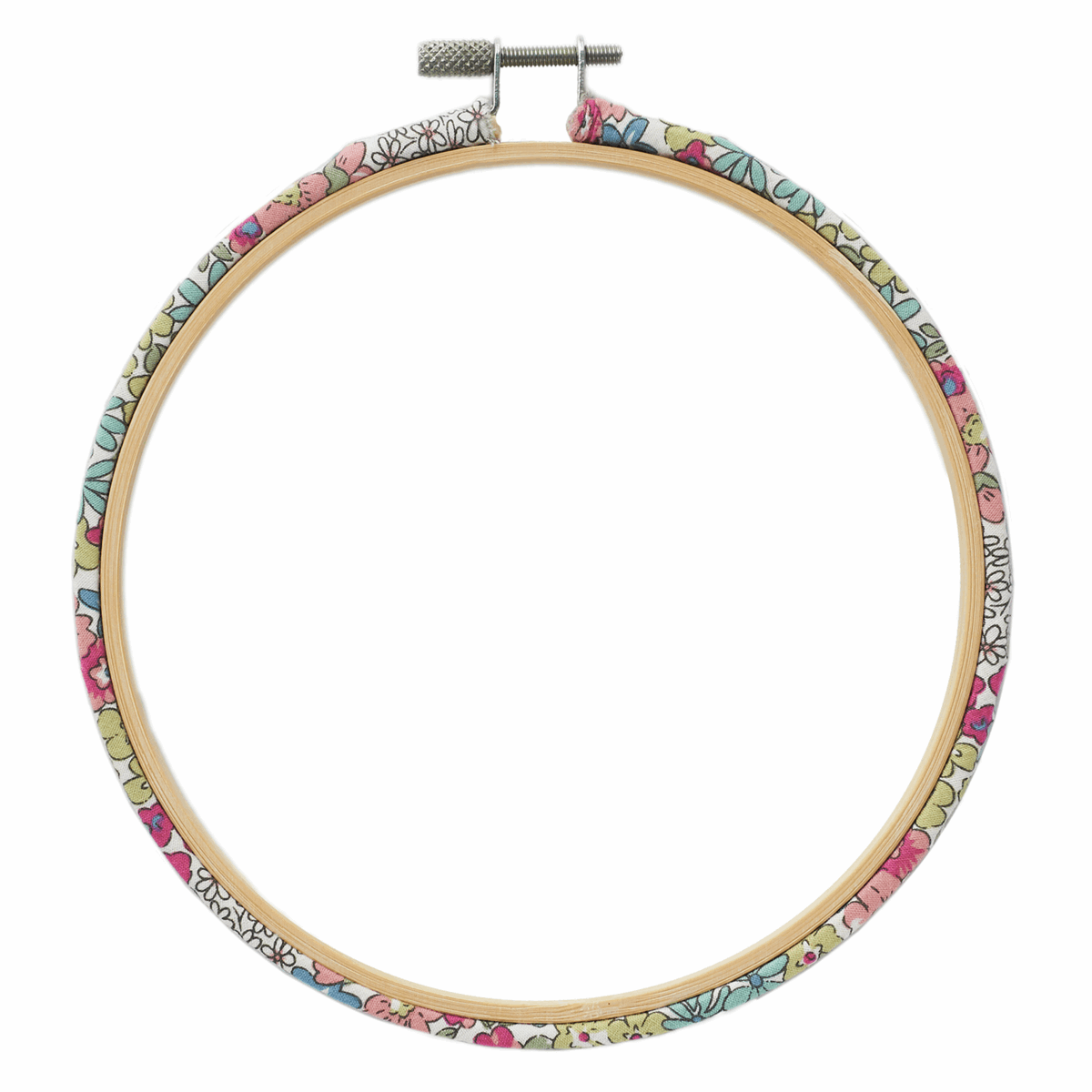 Floral Fabric Covered Embroidery Hoop - 15.2cm
